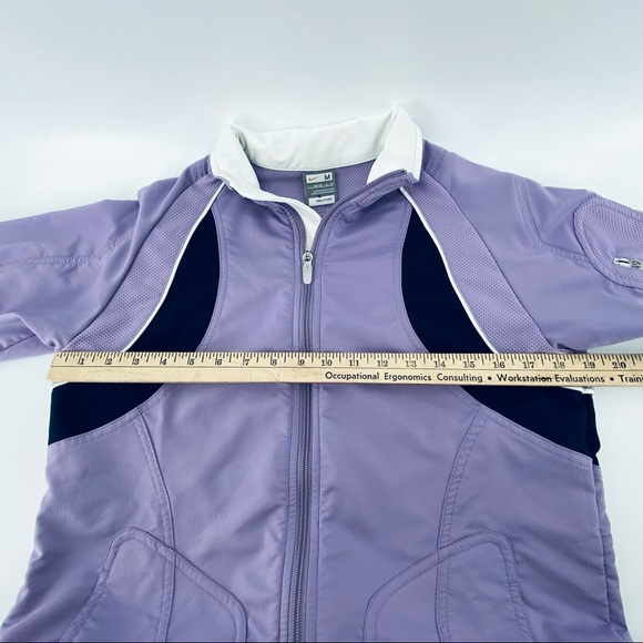 Nike Women's Fit Dry Size Medium Purple & White Mesh Lined Full Zip Jacket - Picture 11 of 11